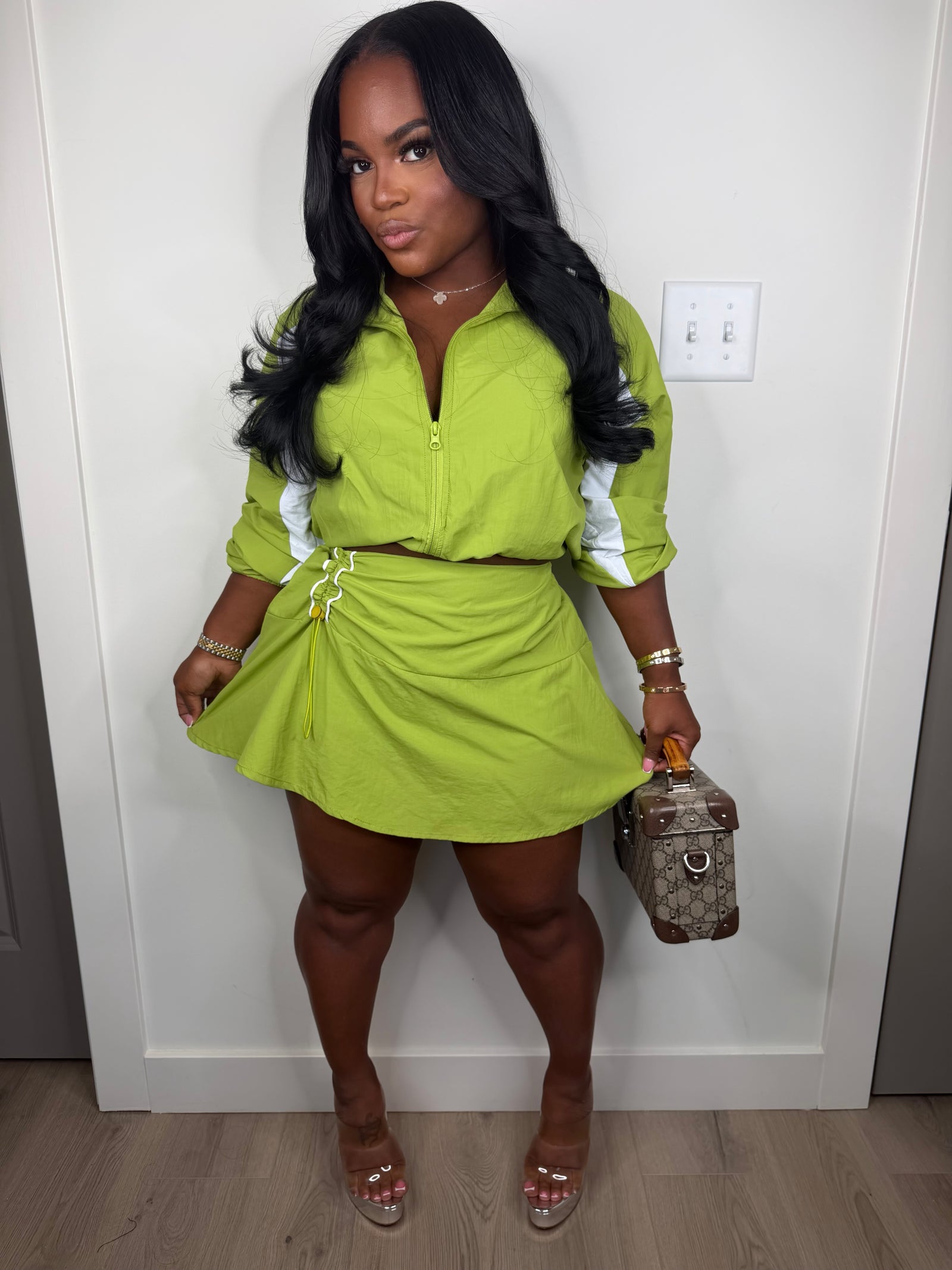 Dope girl skirt set (lime)