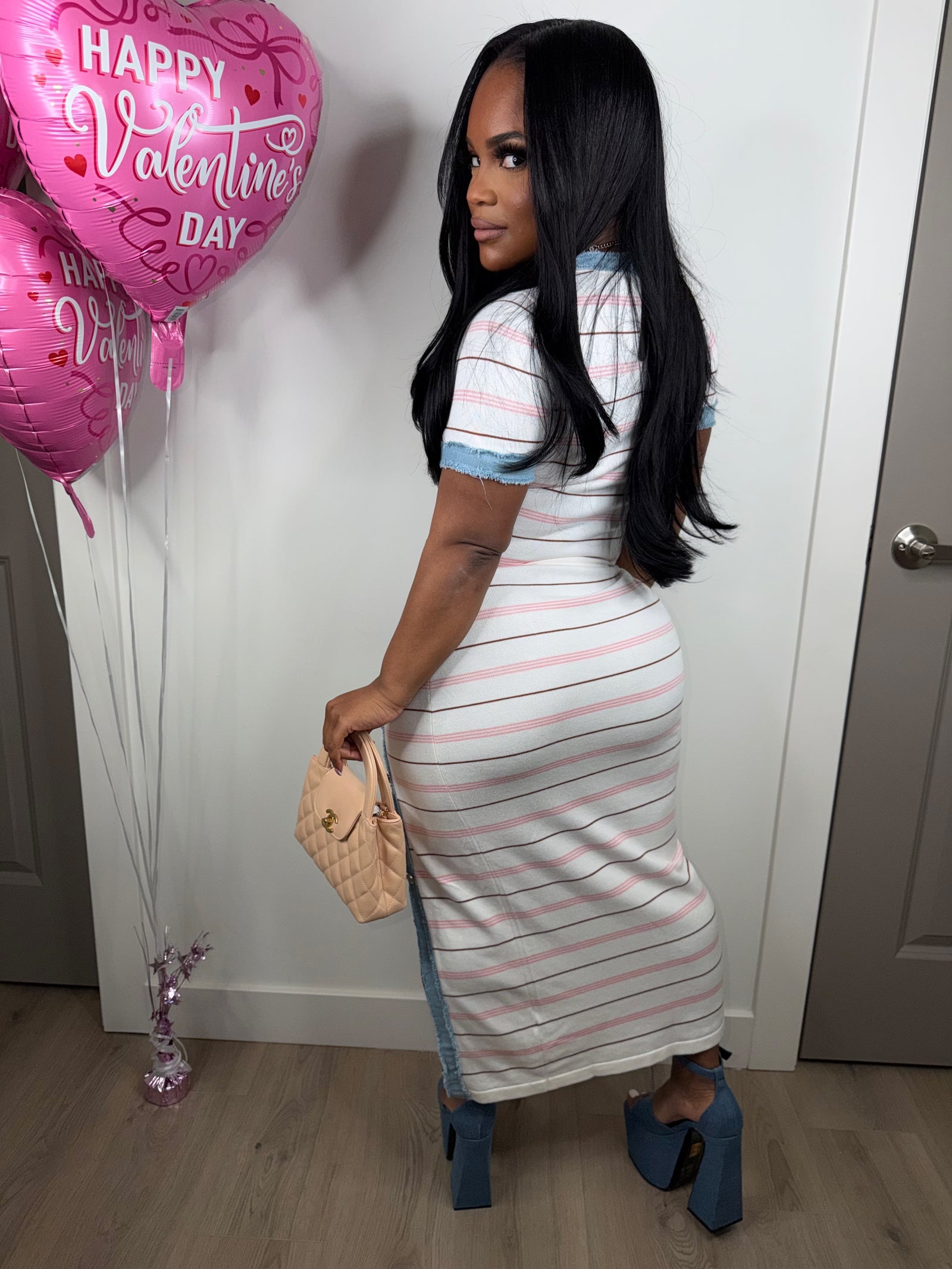 Pinking of you luxe dress (great stretch) Happy Love Day