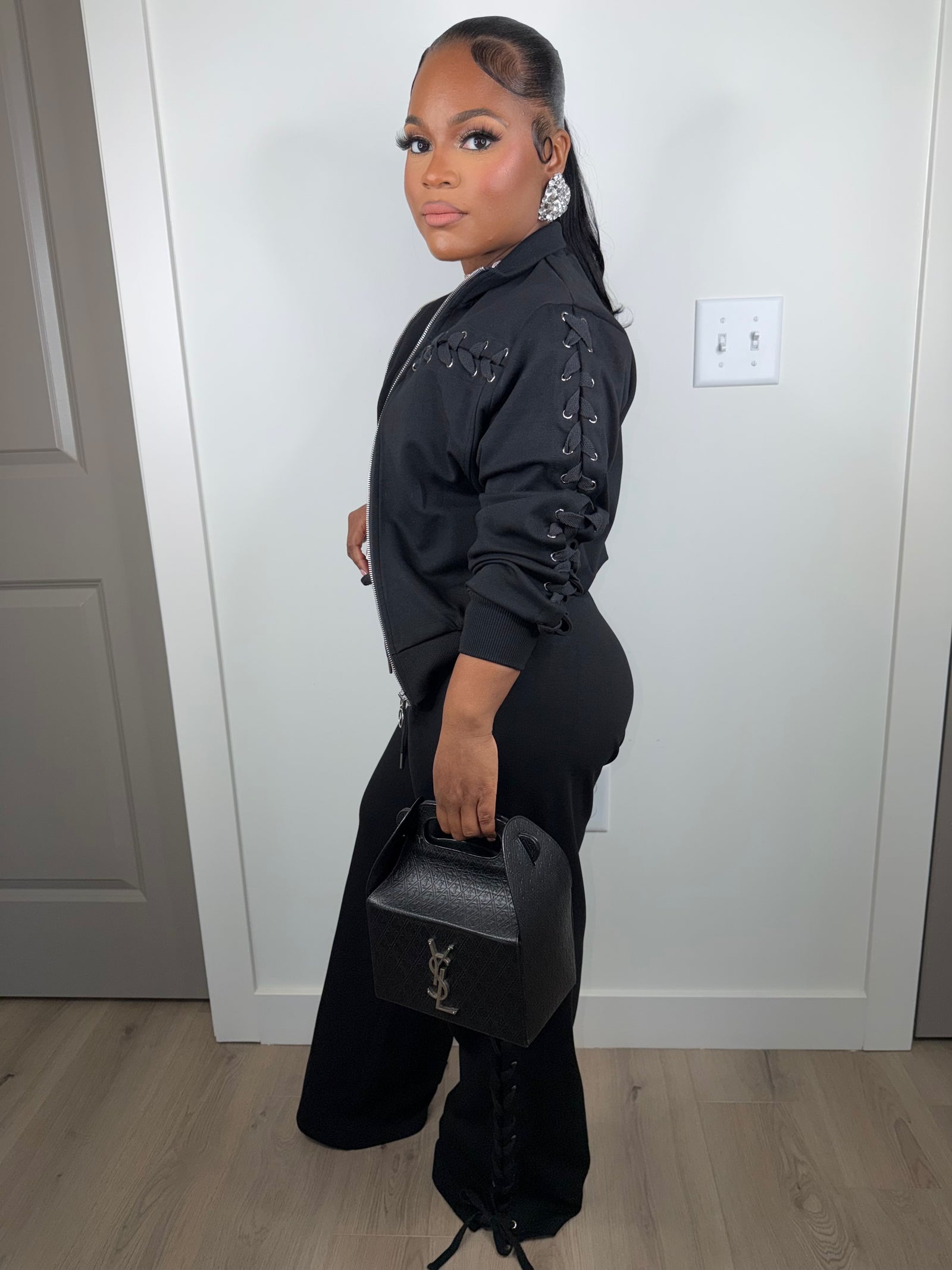 Ribboned Reserve Black Set (very very stretchy)