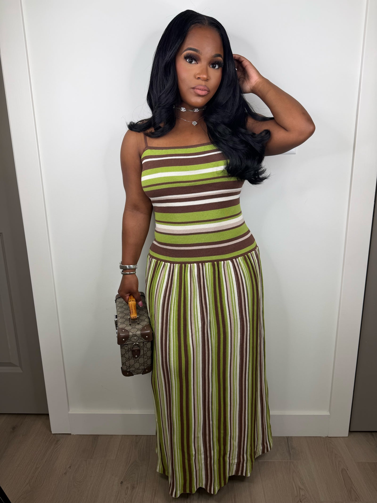 Tulum luxe green dress stretchy