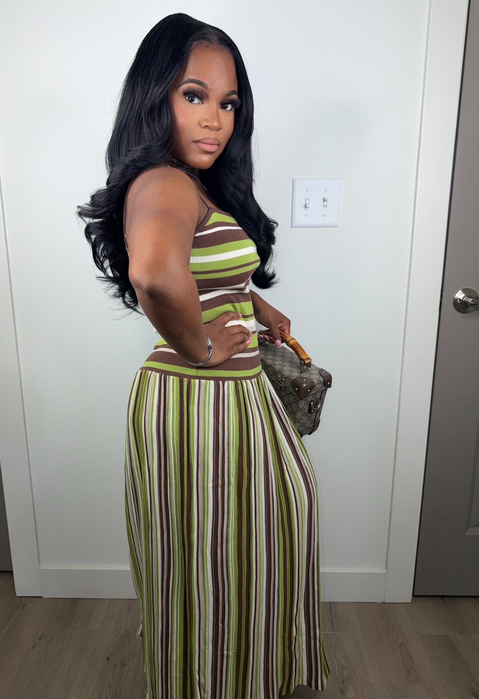 Tulum luxe green dress stretchy