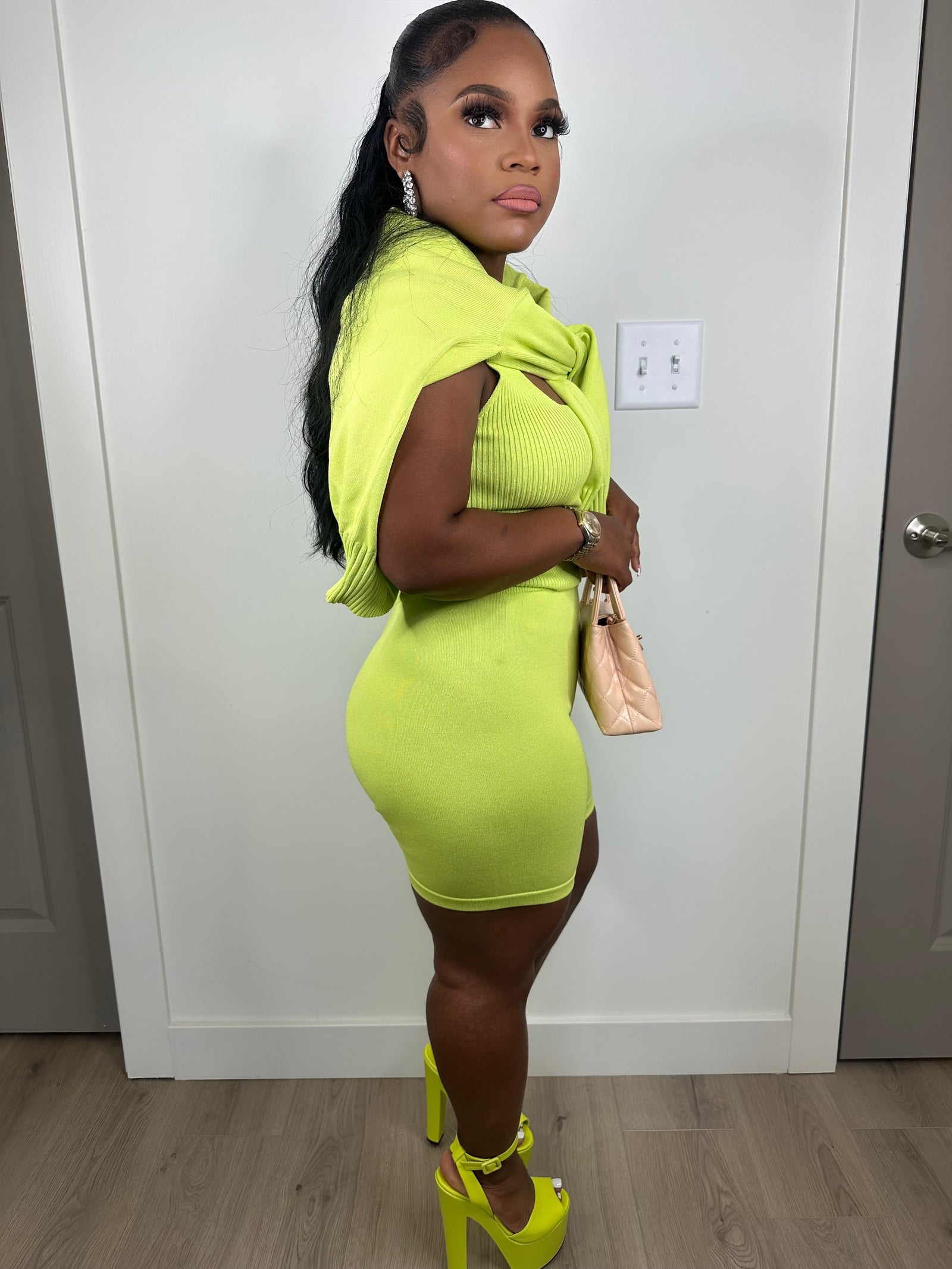 Jet Baddie Luxe Stretch Set (Lime) 3pc