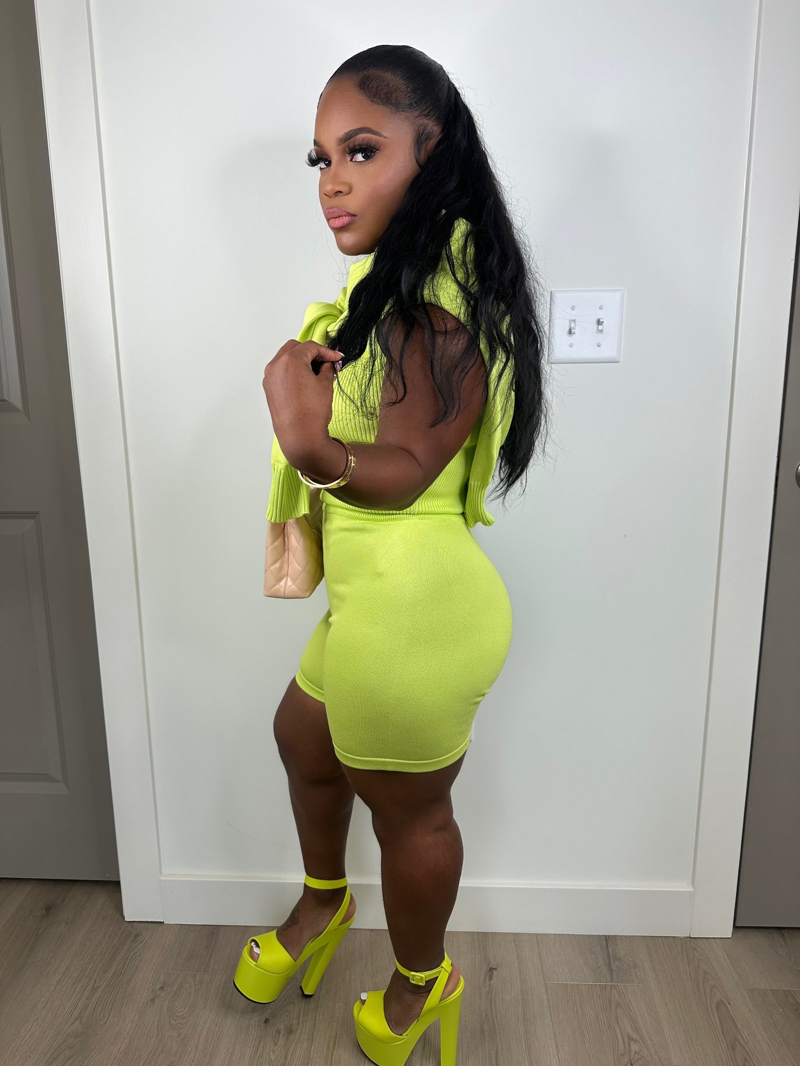 Jet Baddie Luxe Stretch Set (Lime) 3pc