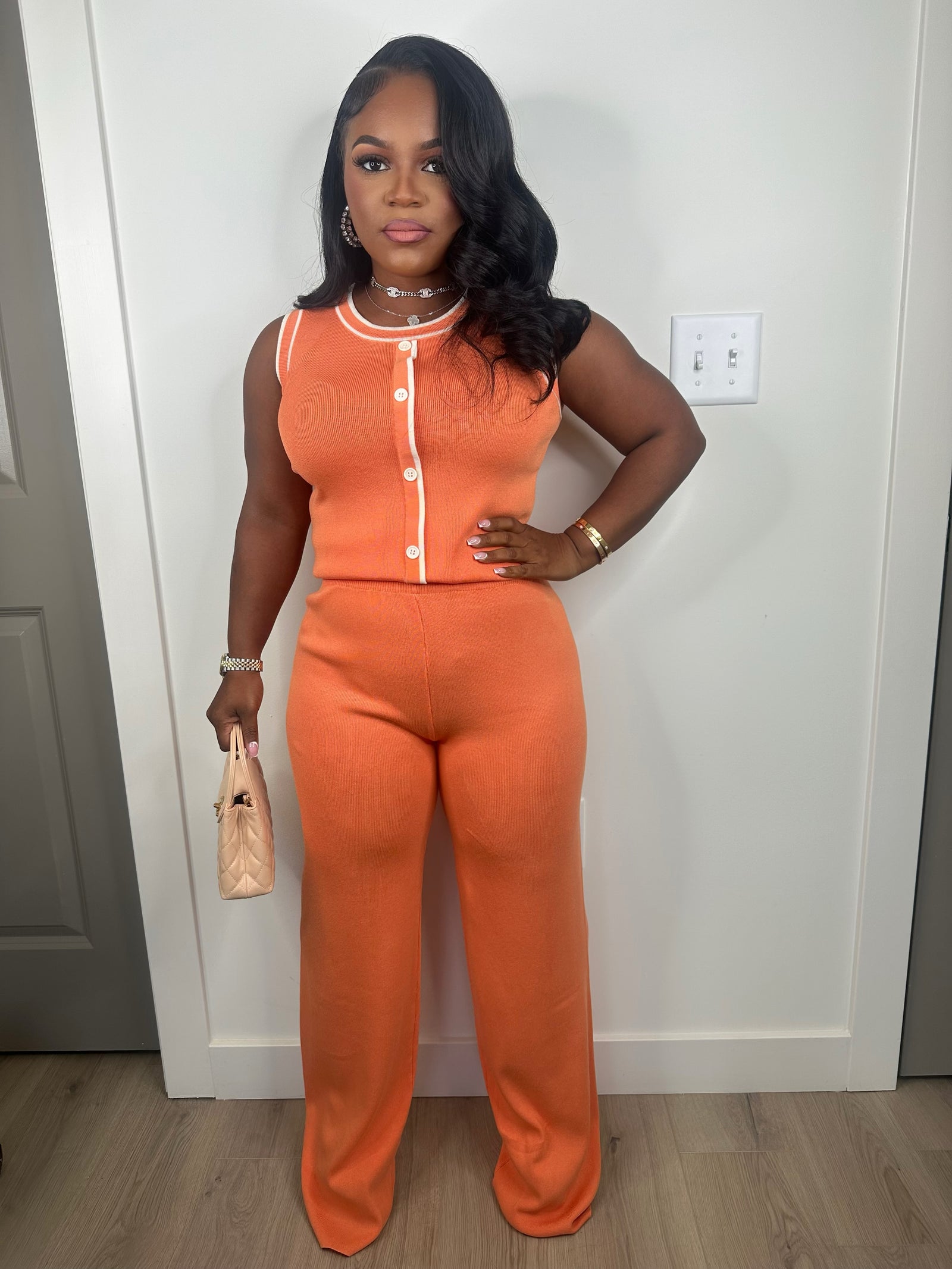 Classy Girl Luxe Set (Orange) final sale