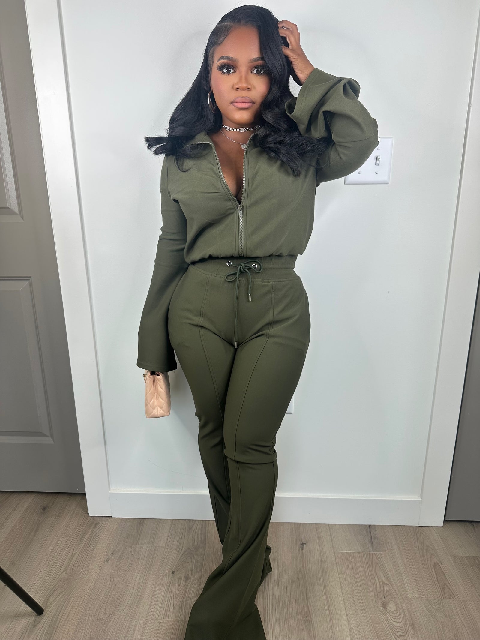 Maybe I deserve luxe set (olive)  stretchy