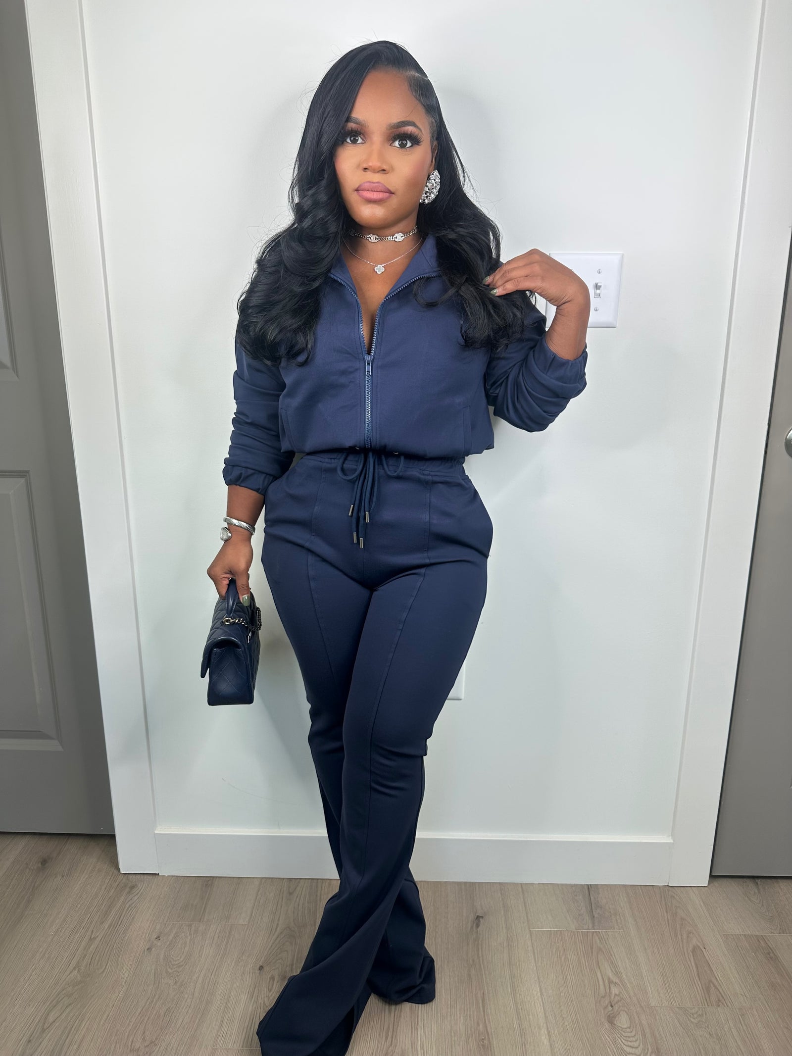 I deserve luxe set (navy) very stretchy