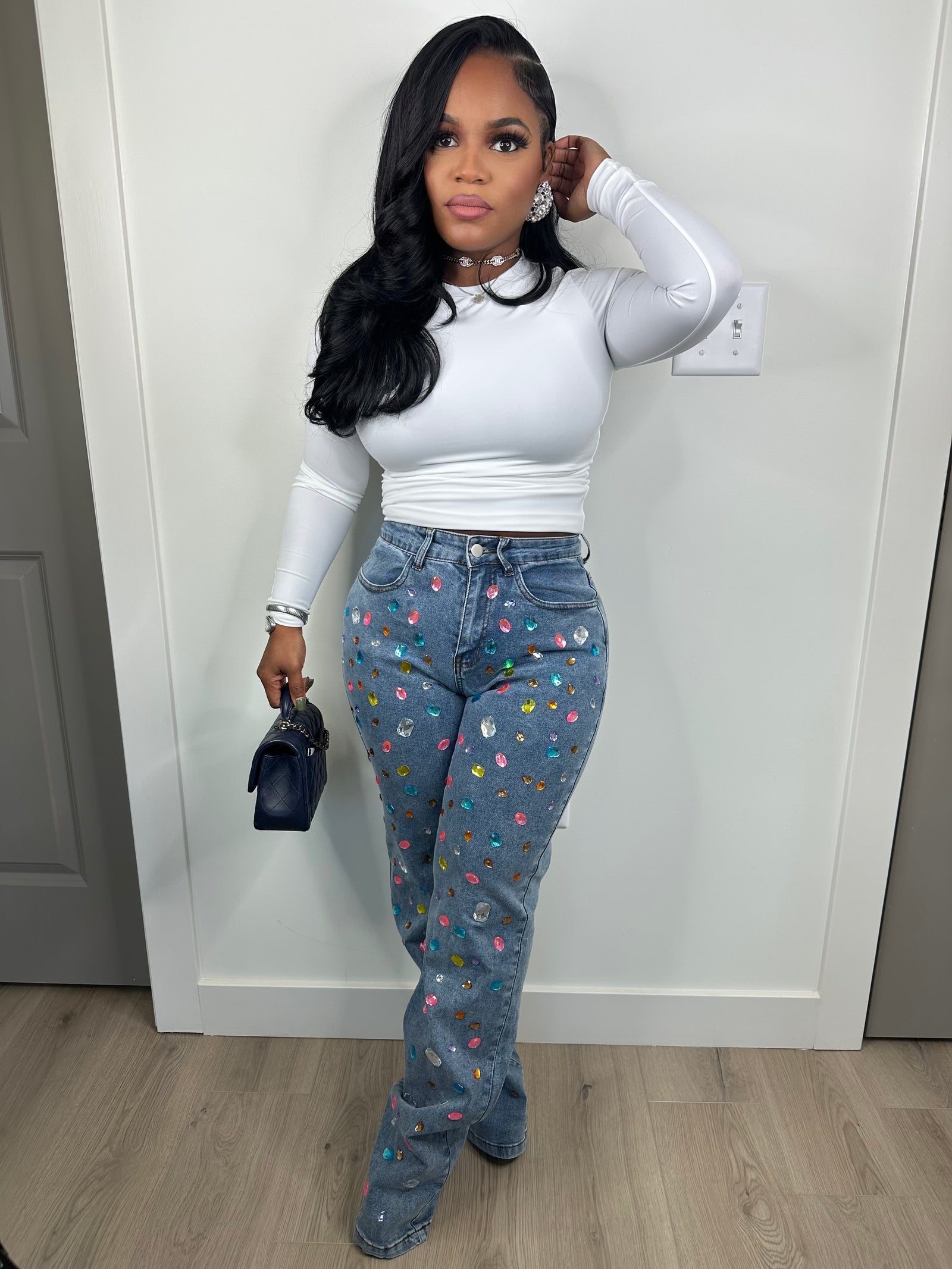 Luxe embellished jeans