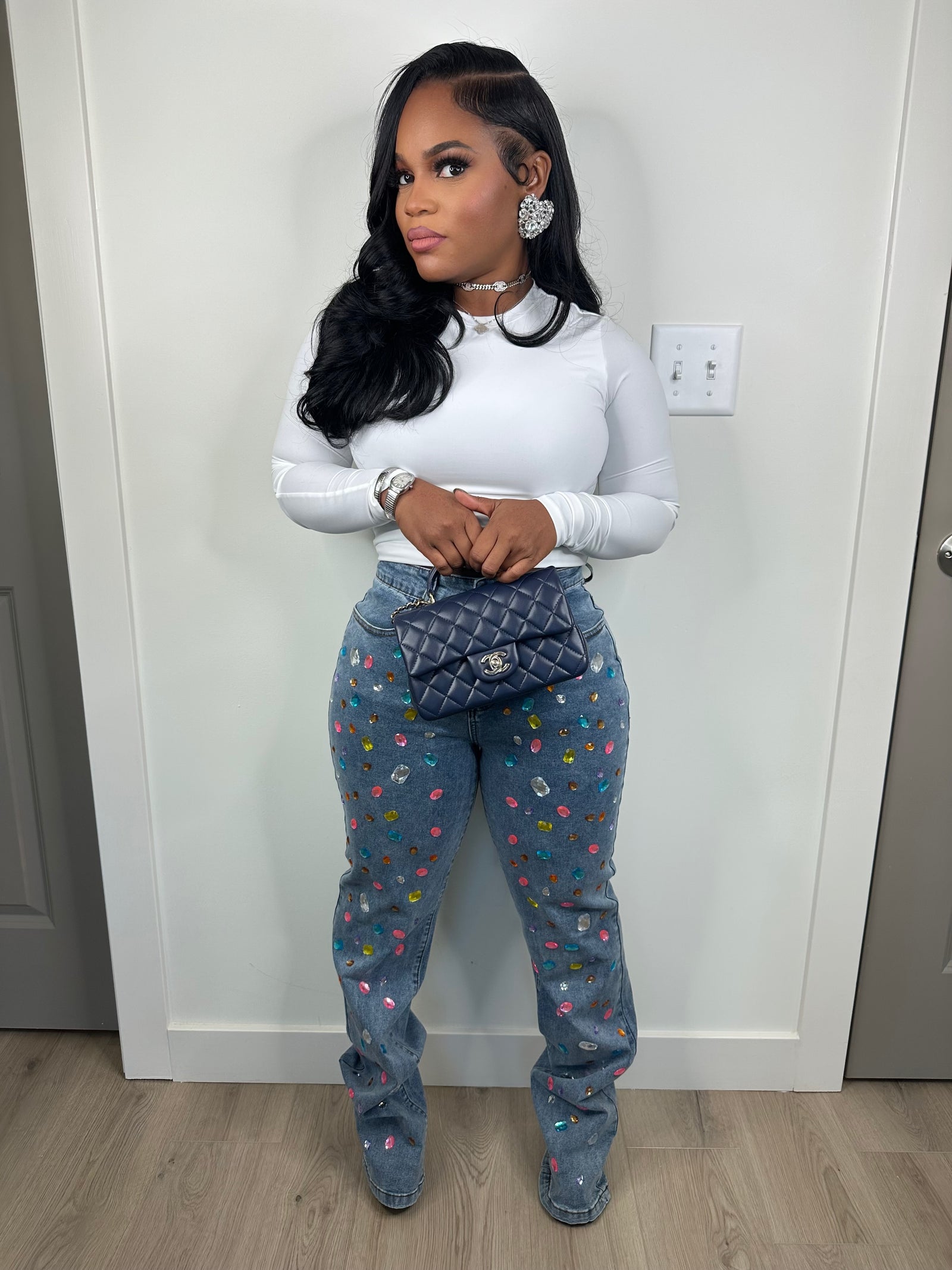 Luxe embellished jeans