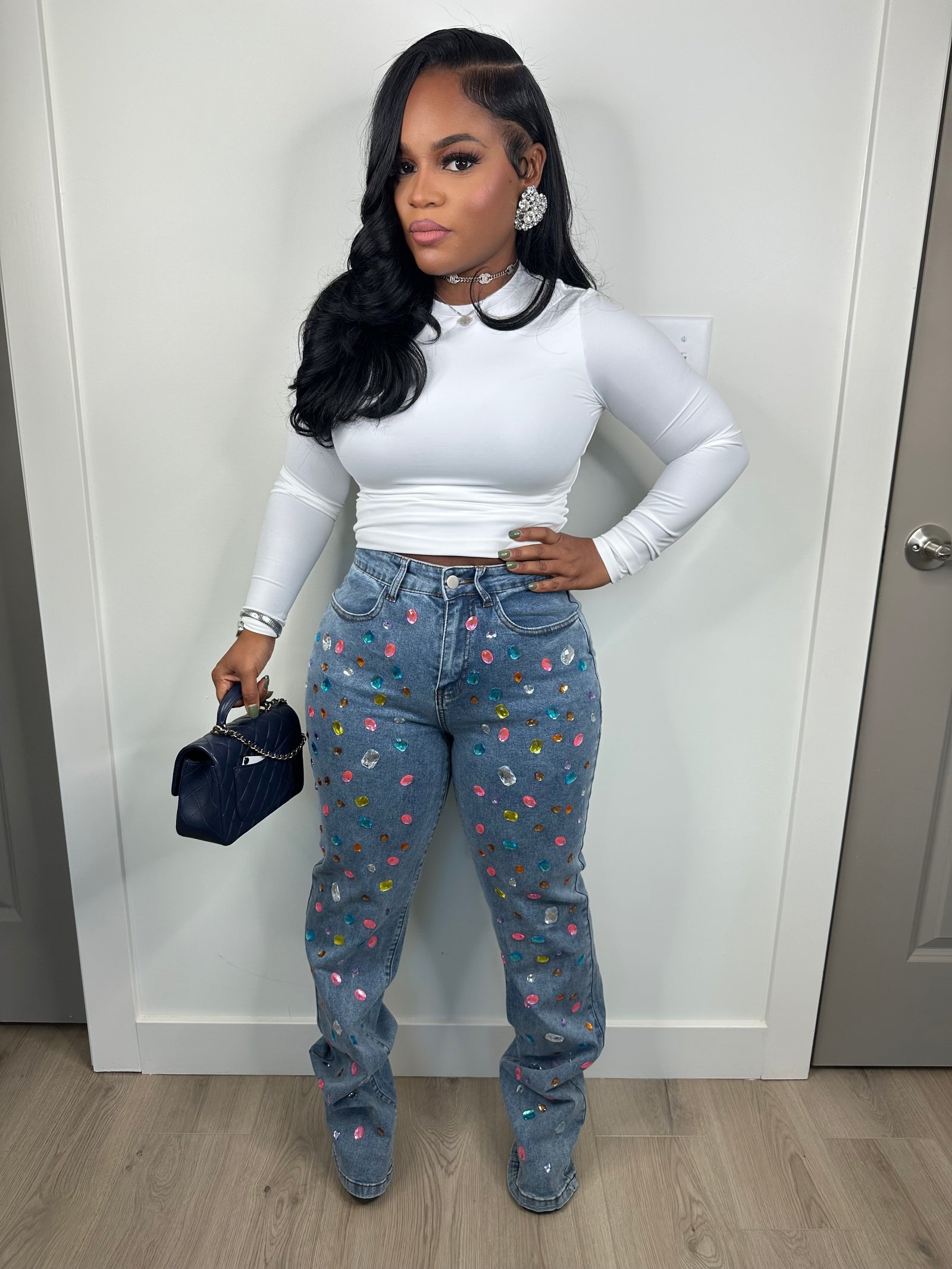 Luxe embellished jeans