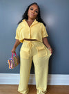 On the go pants set (extremely stretchy) yellow  FINAL RESTOCK