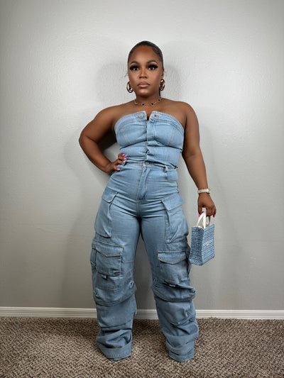 Luxe edition cargo jumpsuit (light)