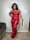 We rocking leather luxe jumpsuit (red)