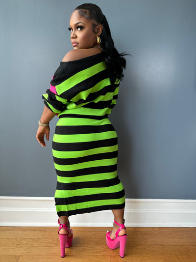 Color block luxe set very stretchy (pink/green)