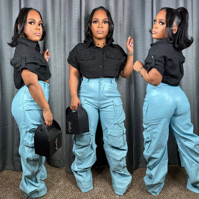 The finer things luxury pants (blue) very stretchy
