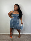 Going all in denim luxe dress