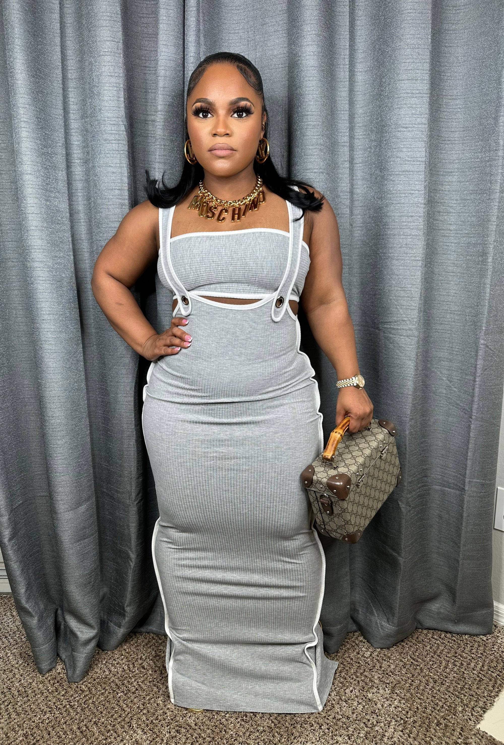 Feeling you stretchy dress (gray)