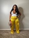 Say So Satin Pants (yellow)