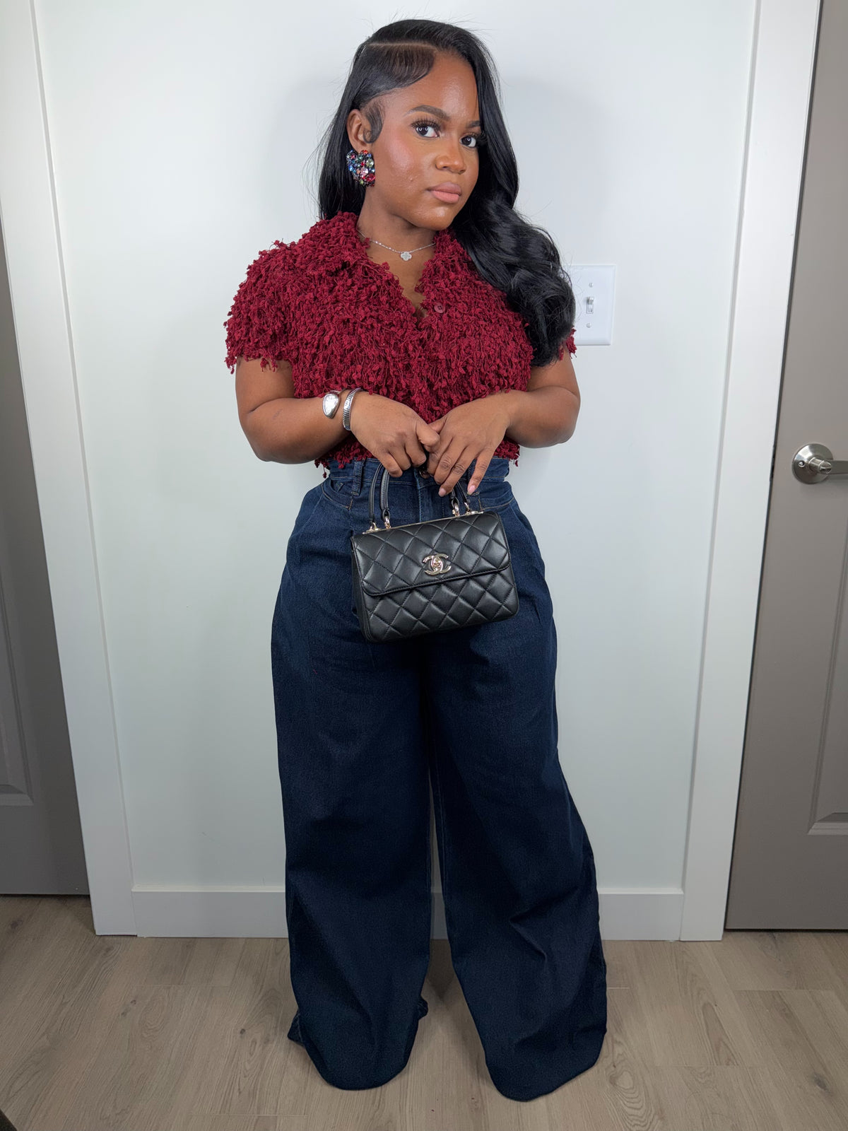 Château Pleated Palazzo Jeans (very very stretch) JEANS ONLY