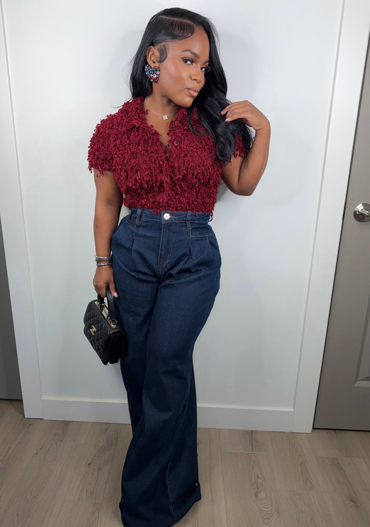 Château Pleated Palazzo Jeans (very very stretch) JEANS ONLY