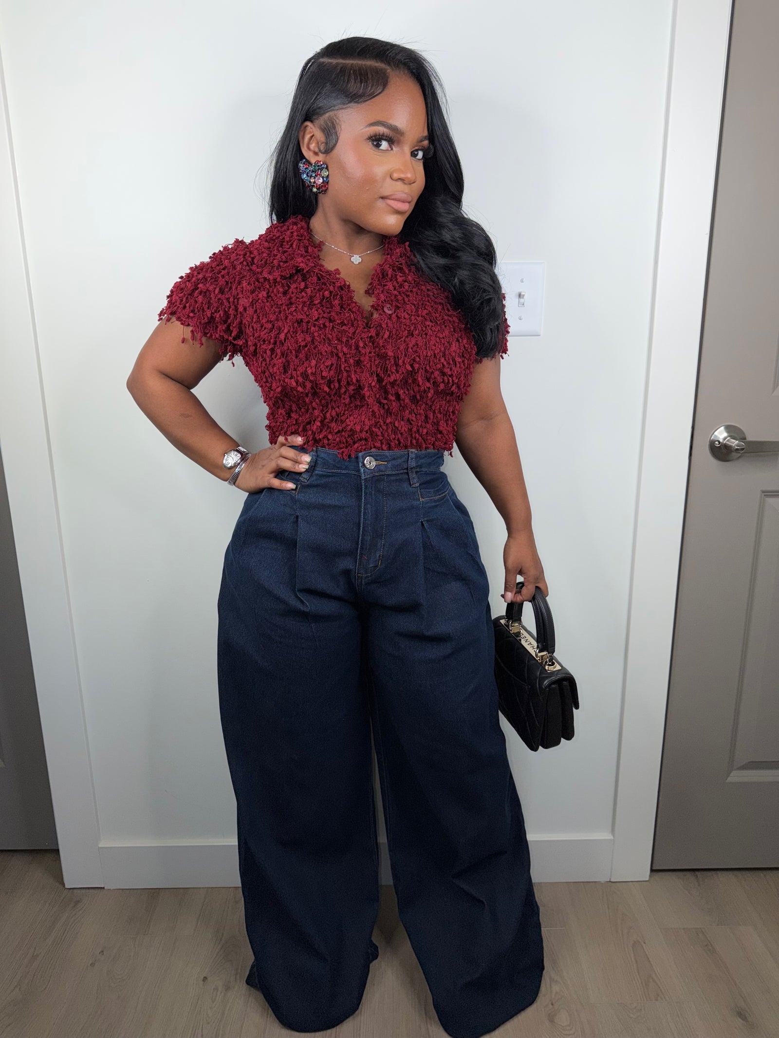 Château Pleated Palazzo Jeans (very very stretch) JEANS ONLY