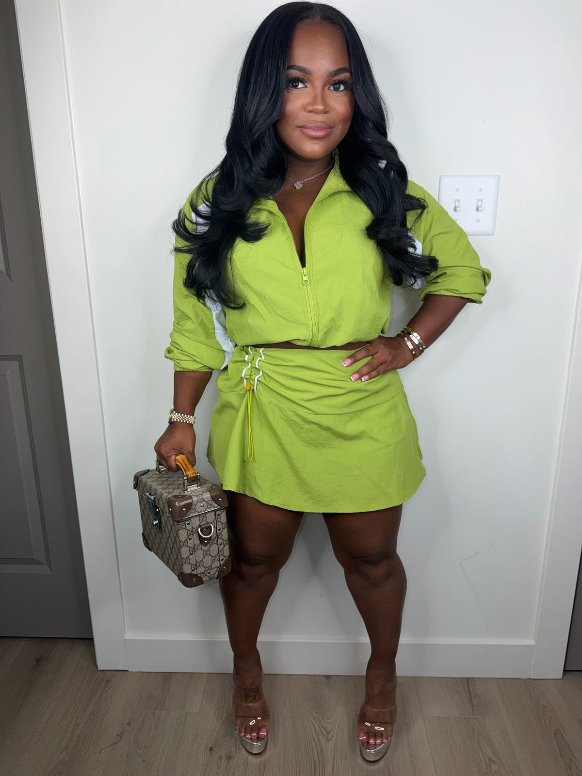 Dope girl skirt set (lime)