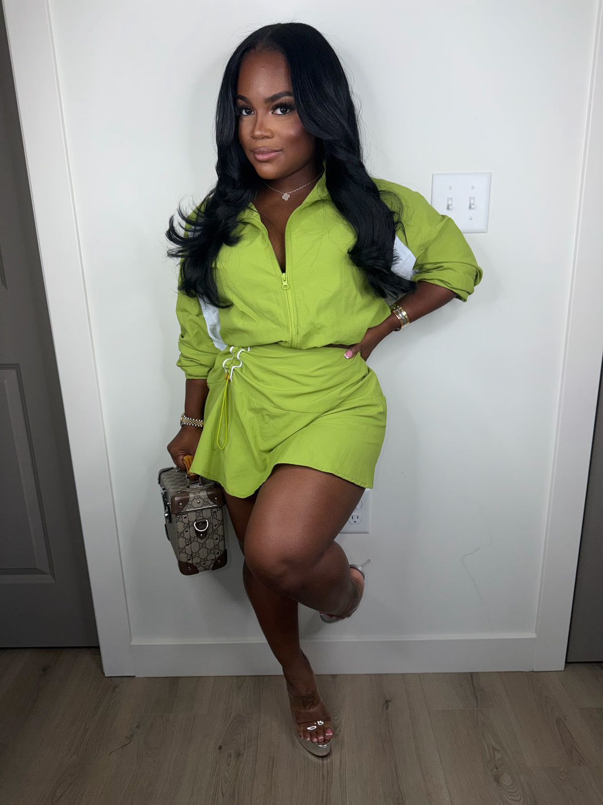 Dope girl skirt set (lime)