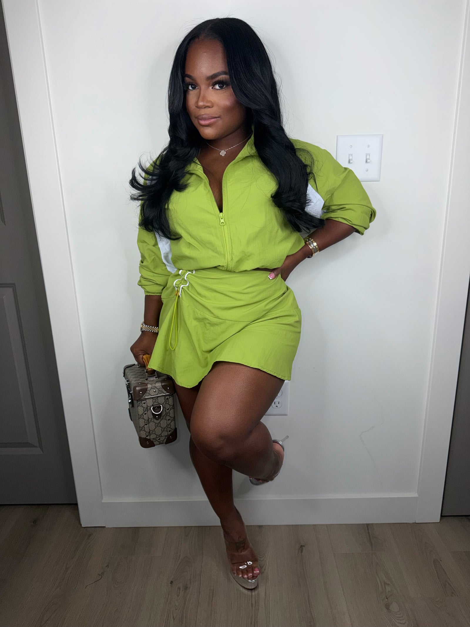 Dope girl skirt set (lime)