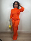 Triple Threat  luxe pants set very stretchy (orange)