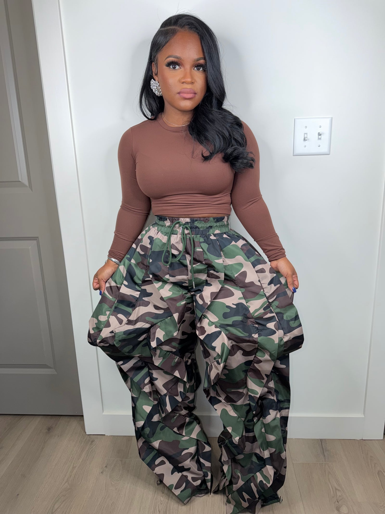 The boss pants luxe camo (stretchy oversized)