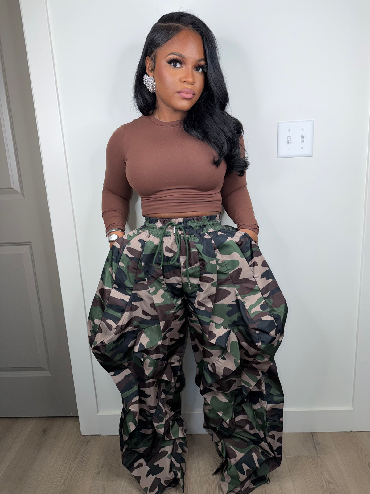 The boss pants luxe camo (stretchy oversized)