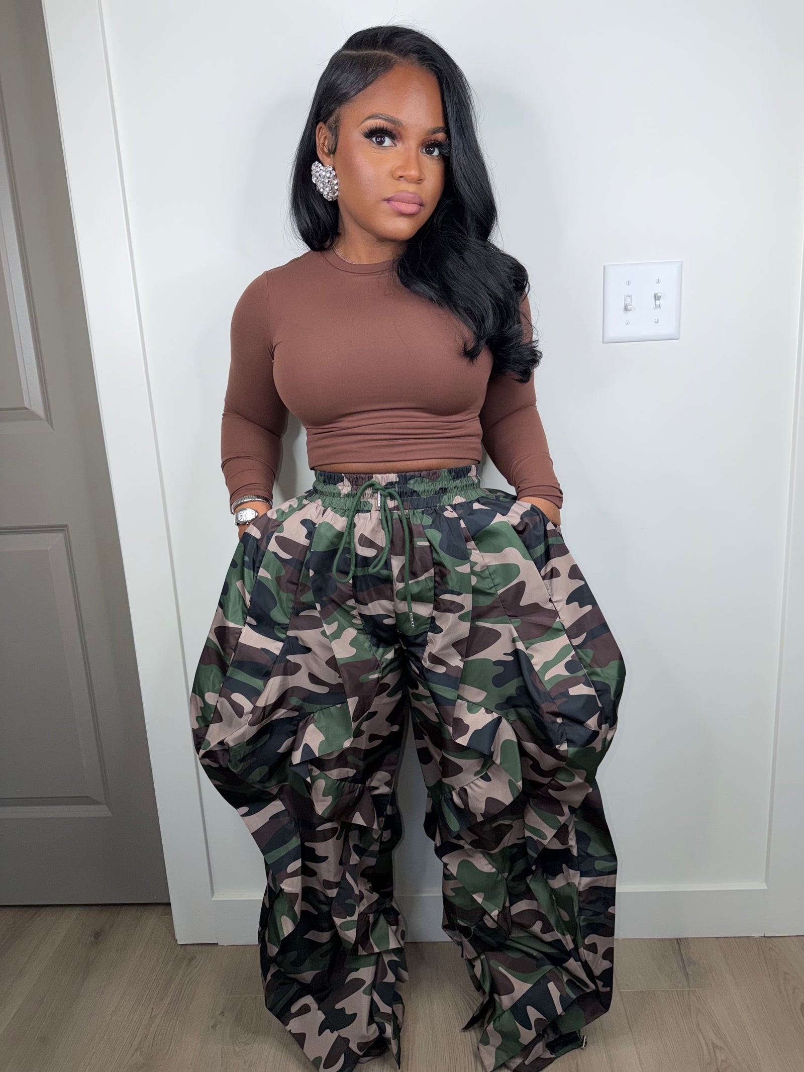 The boss pants luxe camo (stretchy oversized)