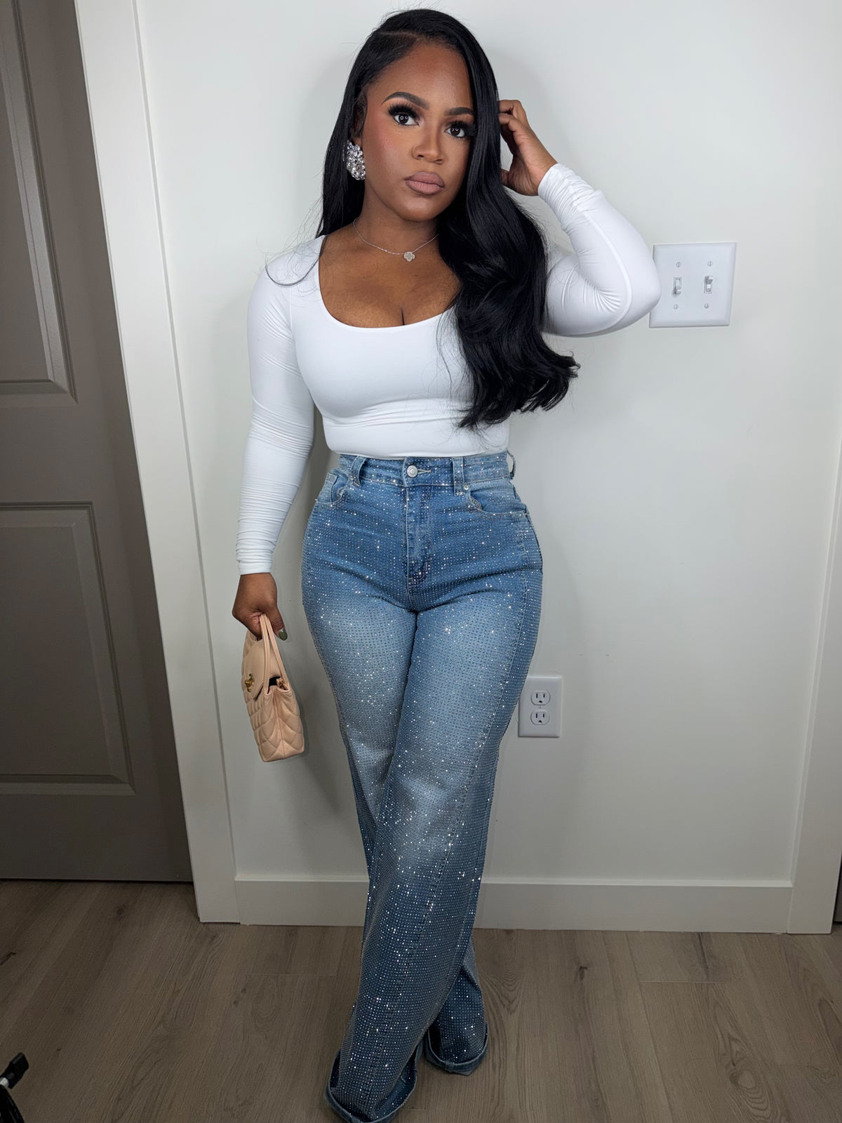 Couture Opulence Crystal luxe denim (stretchy)