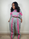 Irresistible luxe pants set (pink/gray)