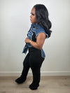 So chic luxe pants set (denim/black)