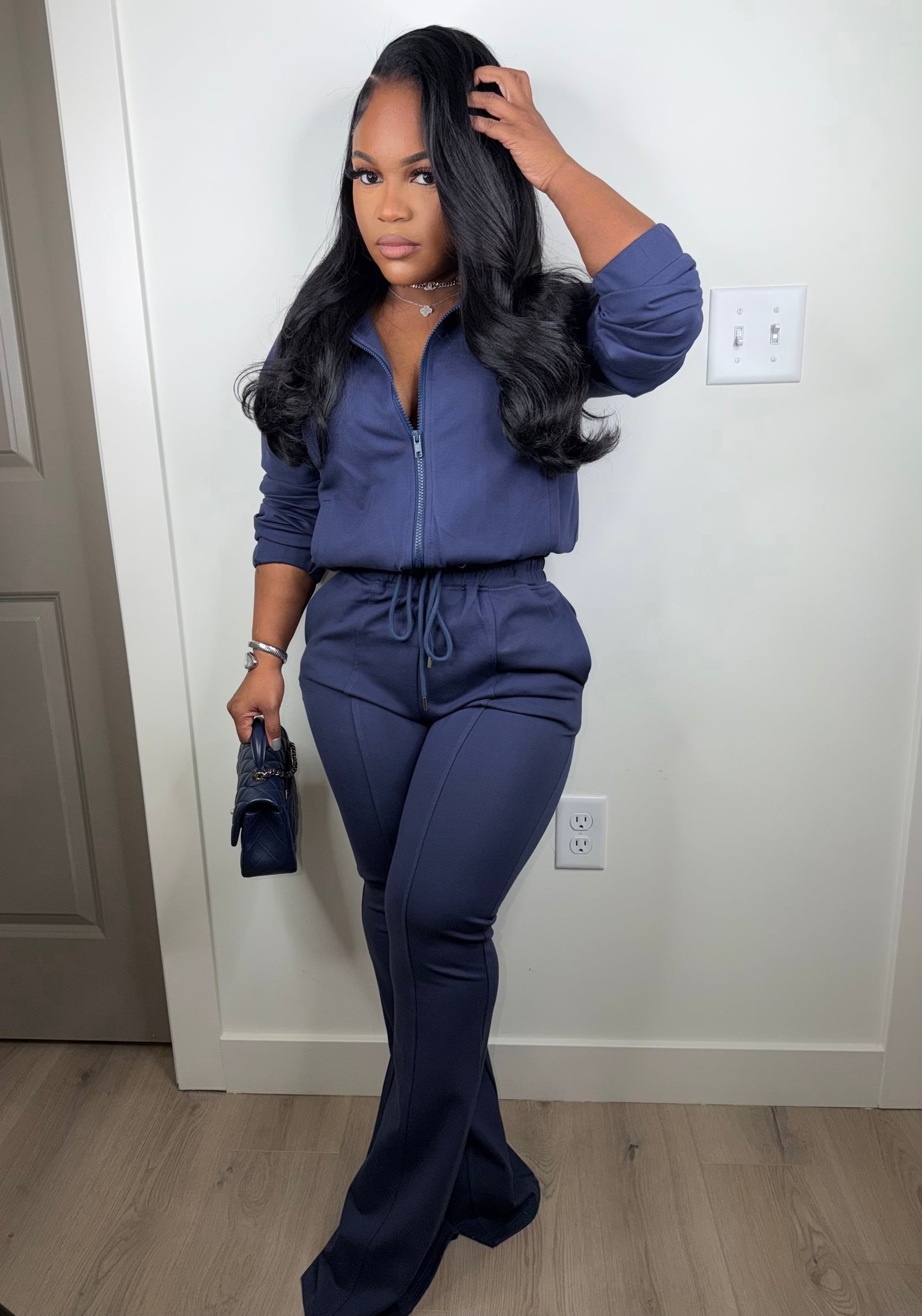 I deserve luxe set (navy) very stretchy