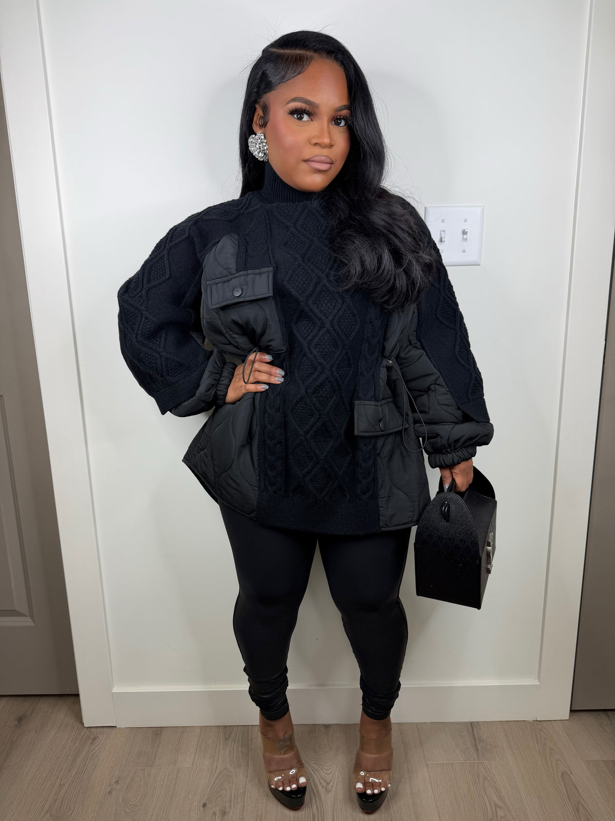 Culture luxe oversized sweater (stretchy) black