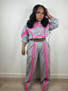 Irresistible luxe pants set (pink/gray)