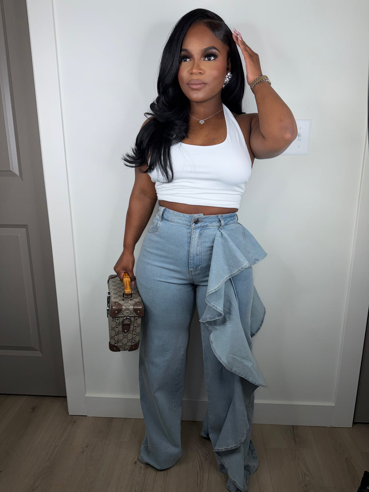 Ruffle luxe jeans
