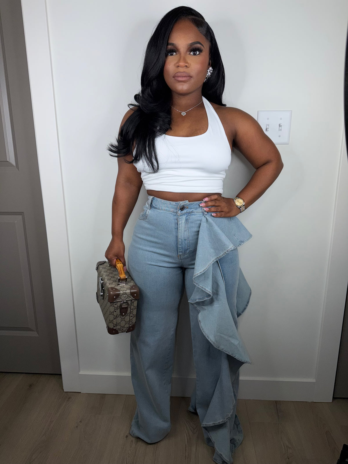 Ruffle luxe jeans