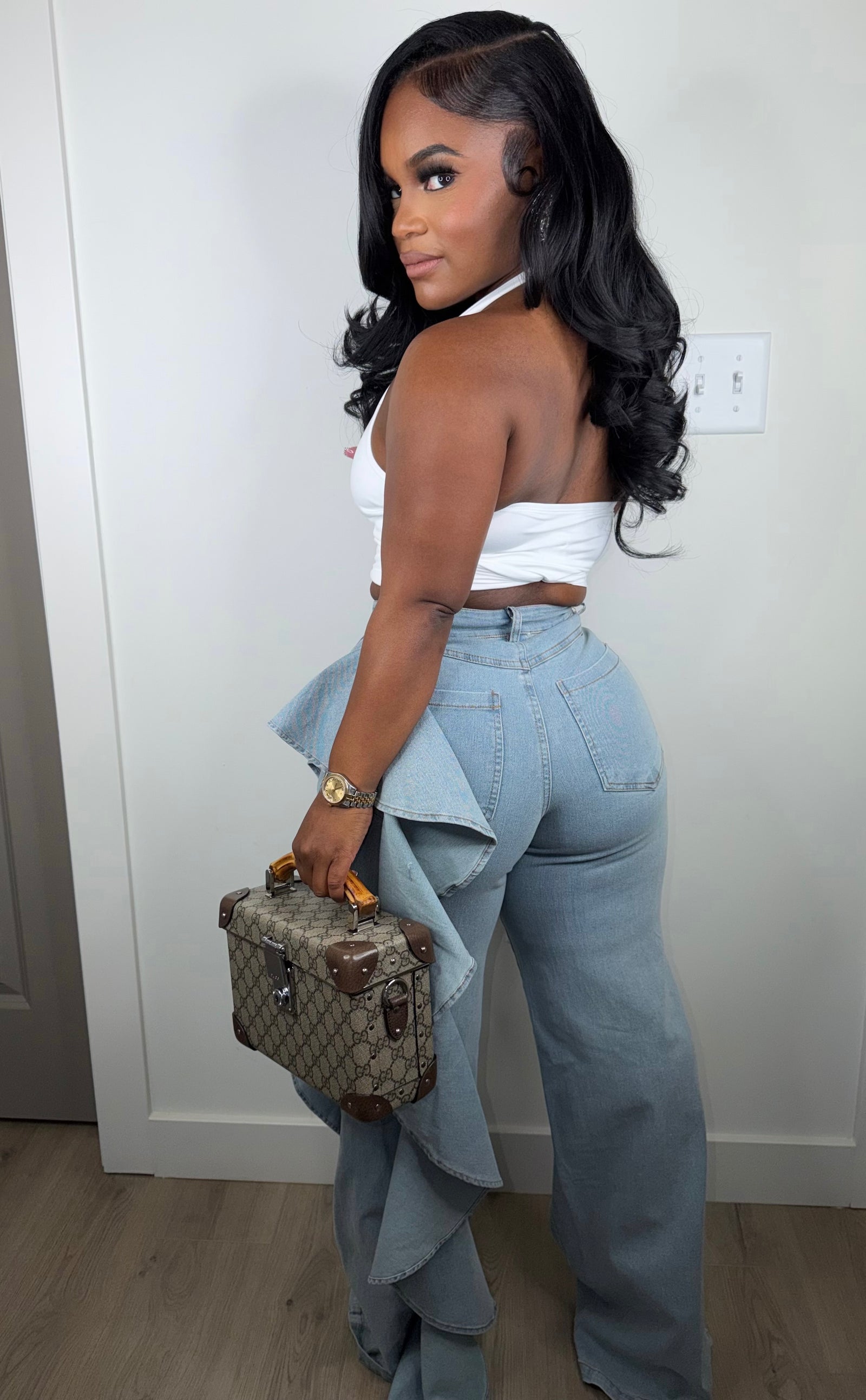 Ruffle luxe jeans