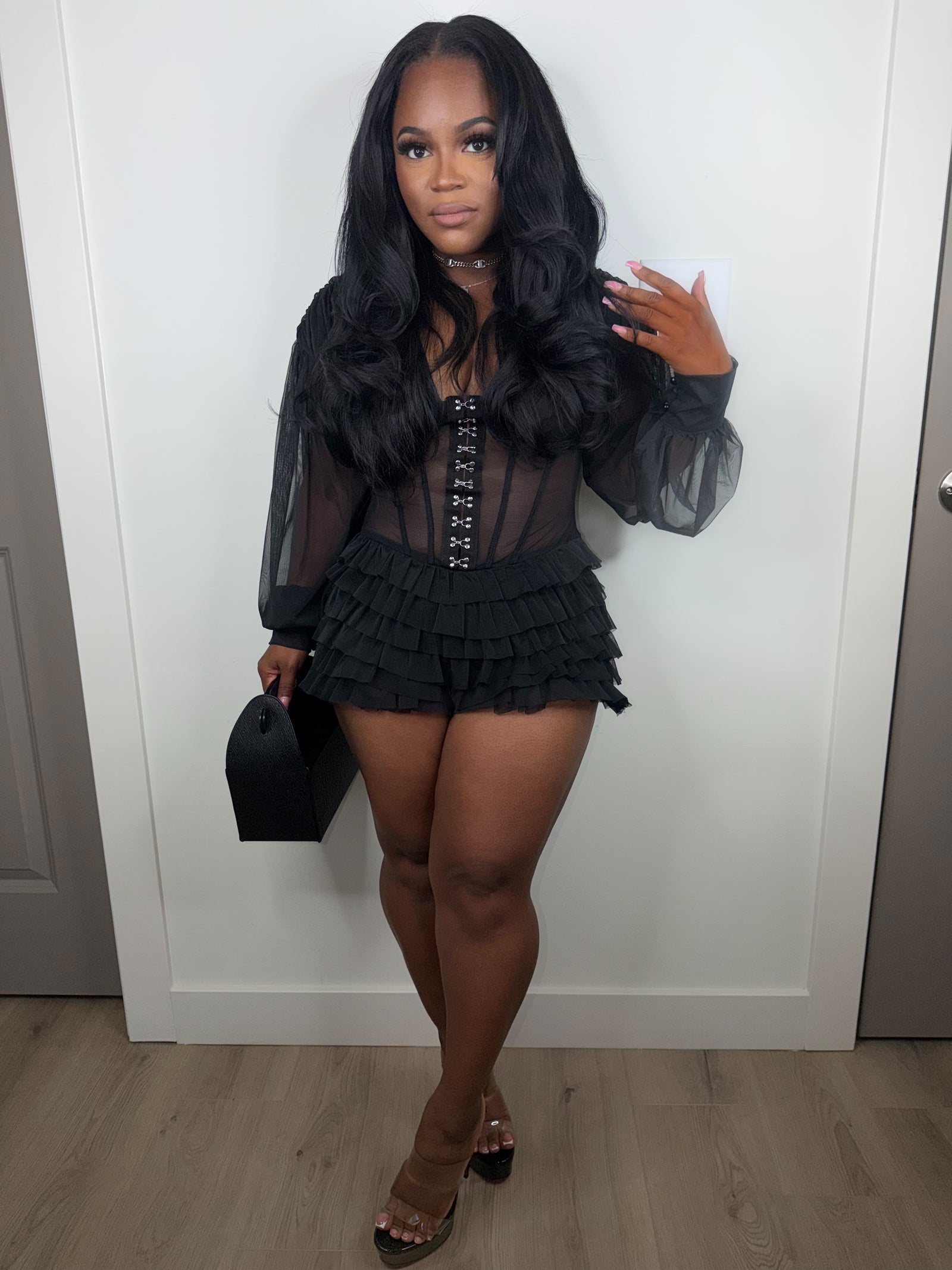 Lace me luxe stretch romper