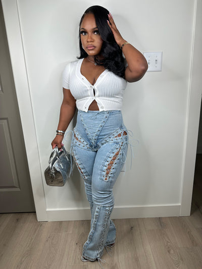 No strings attached luxe stretchy jeans