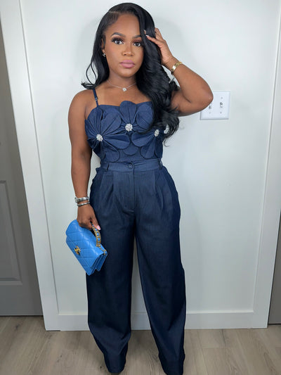 Denim Rose Luxe Stretchy Set