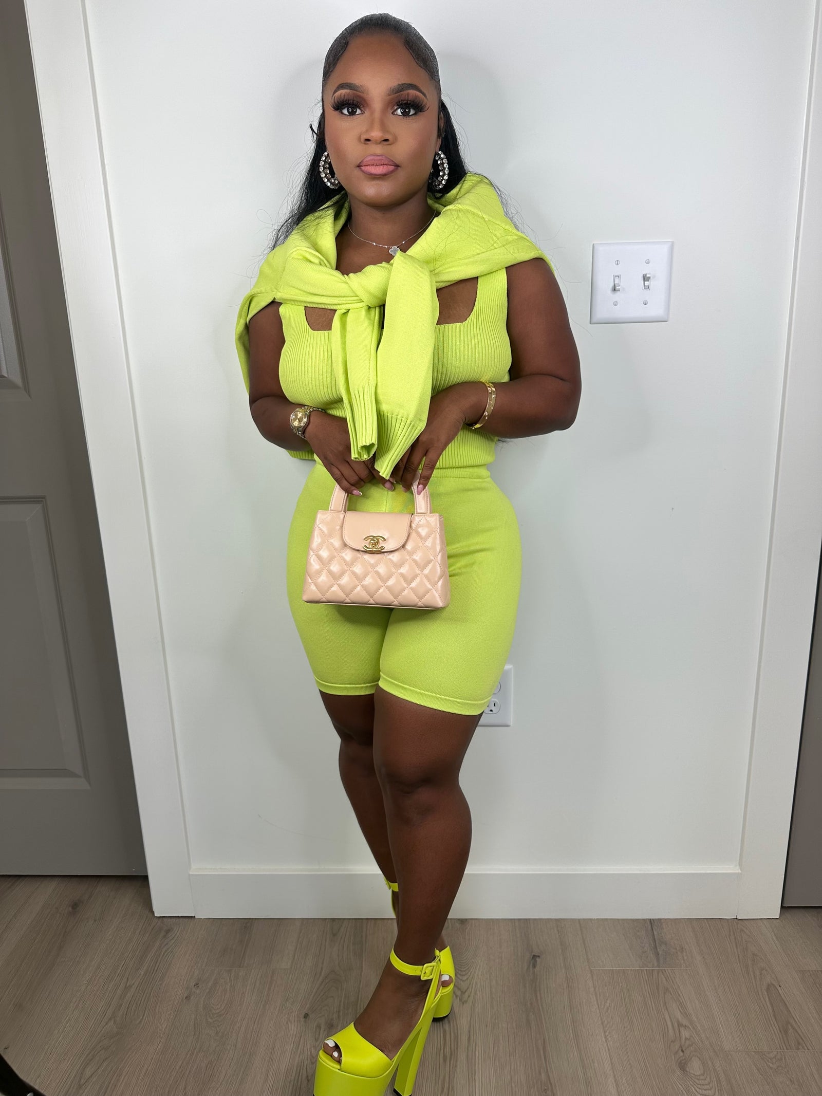 Jet Baddie Luxe Stretch Set (Lime) 3pc