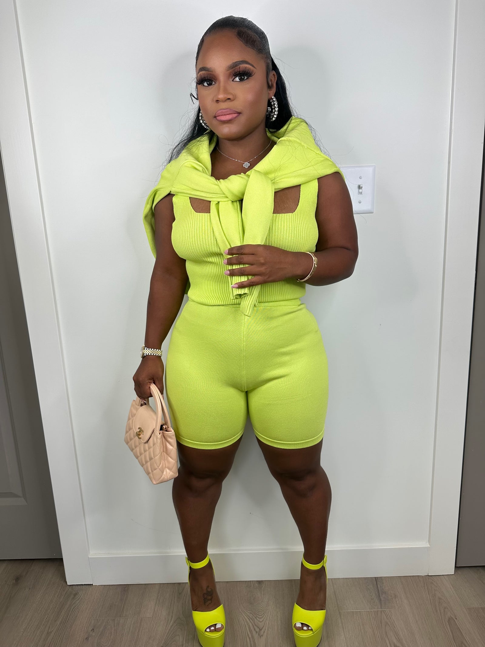 Jet Baddie Luxe Stretch Set (Lime) 3pc