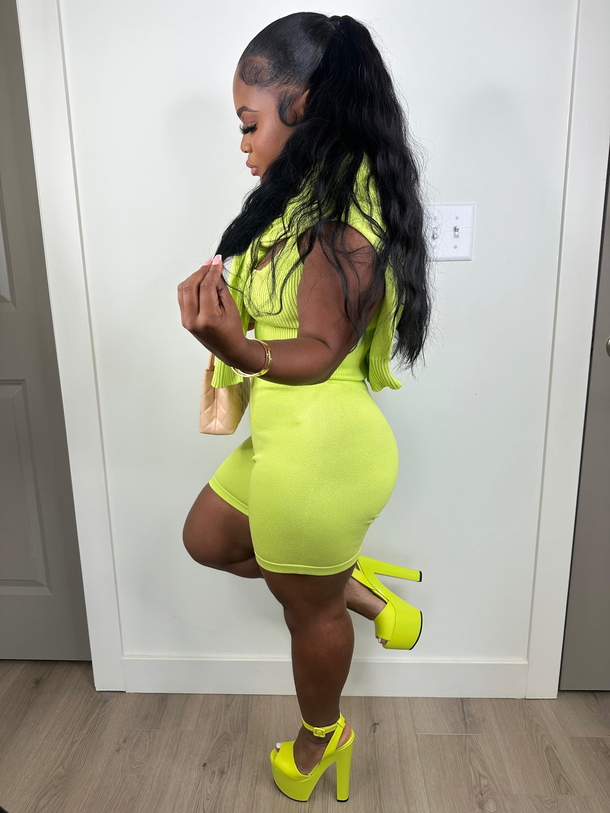 Jet Baddie Luxe Stretch Set (Lime) 3pc