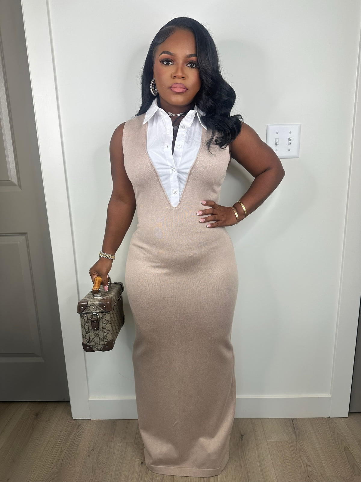 Yours truly dress sleeves (stretchy) Nude