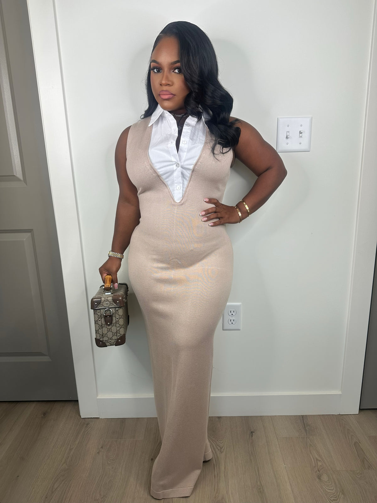 Yours truly dress sleeves (stretchy) Nude