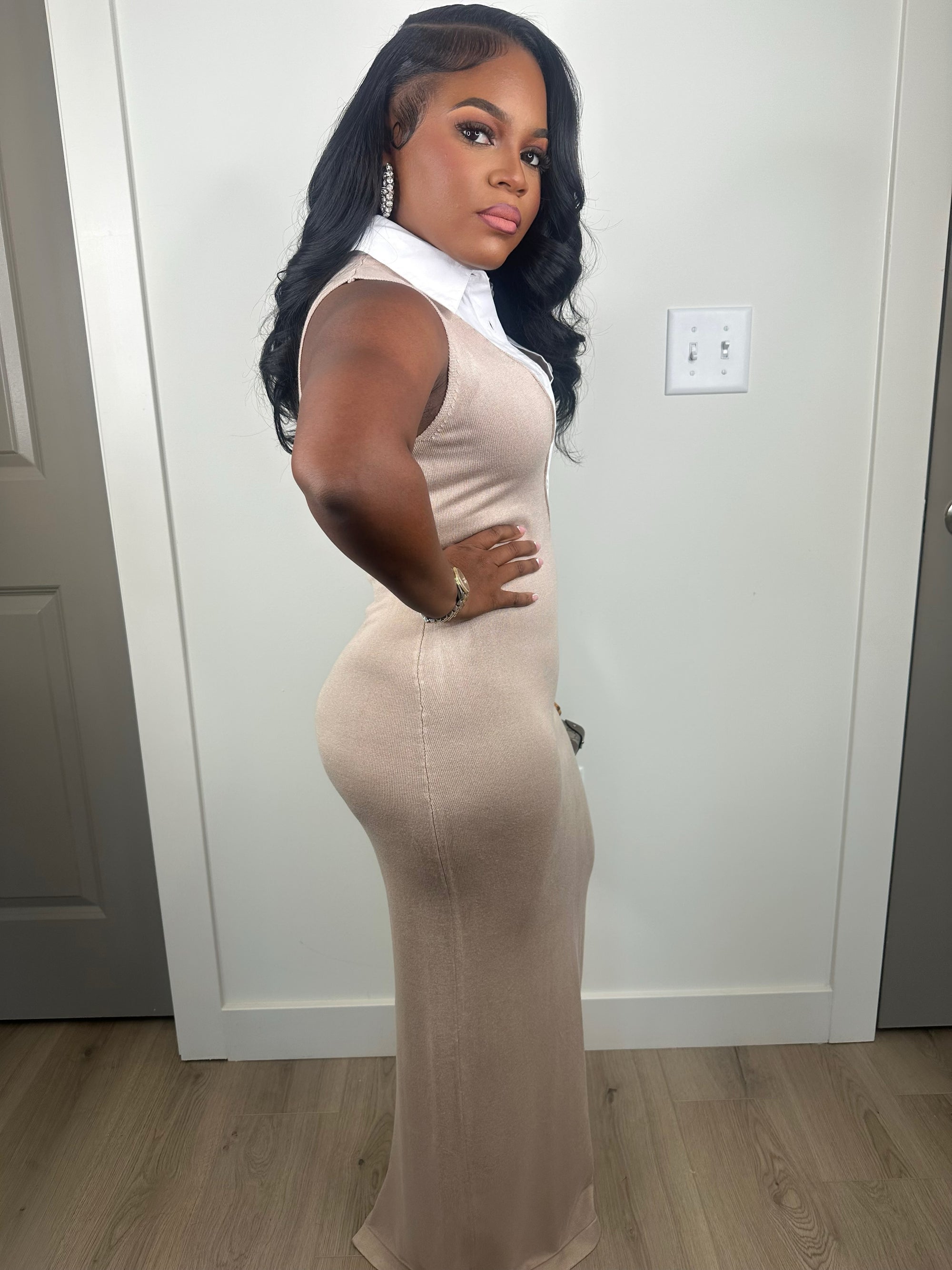 Yours truly dress sleeves (stretchy) Nude