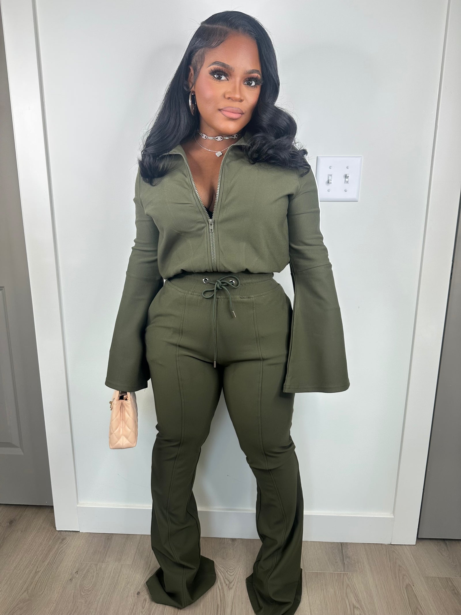 Maybe I deserve luxe set (olive)  stretchy